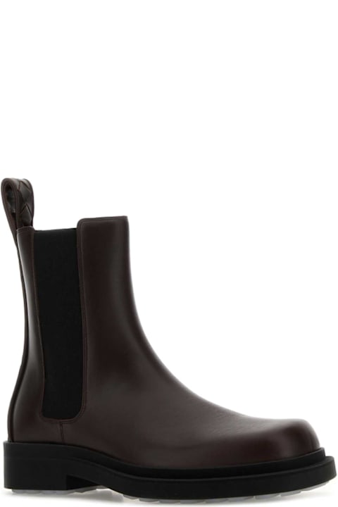 Bottega Veneta for Kids Bottega Veneta Dark Brown Leather Chelsea Ben Ankle Boots