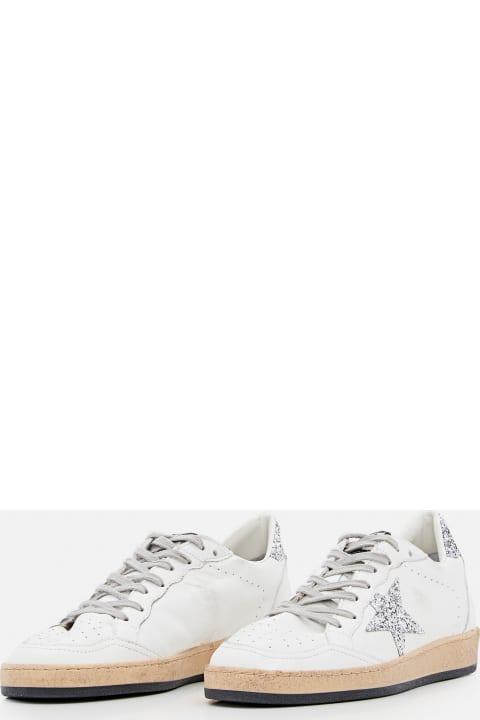 Shoes for Women Golden Goose Ballstar Leather And Glitter Sneakers