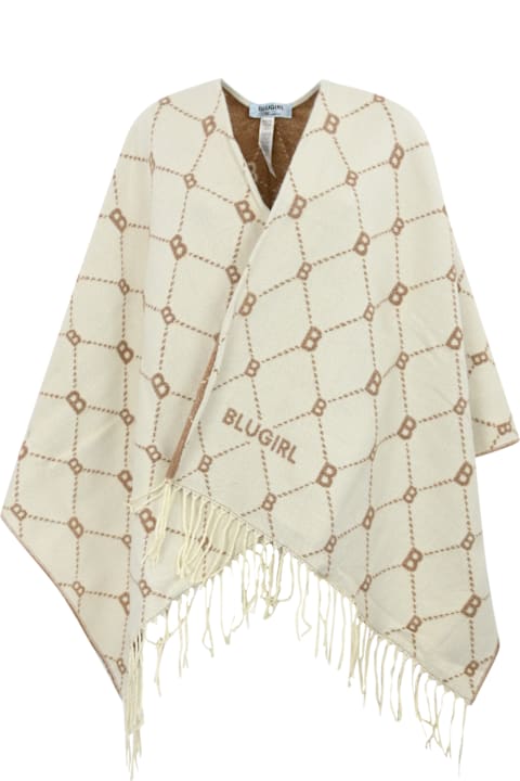 Blugirl معاطف وجواكت لـ السيدات Blugirl Poncho With Jacquard Logo