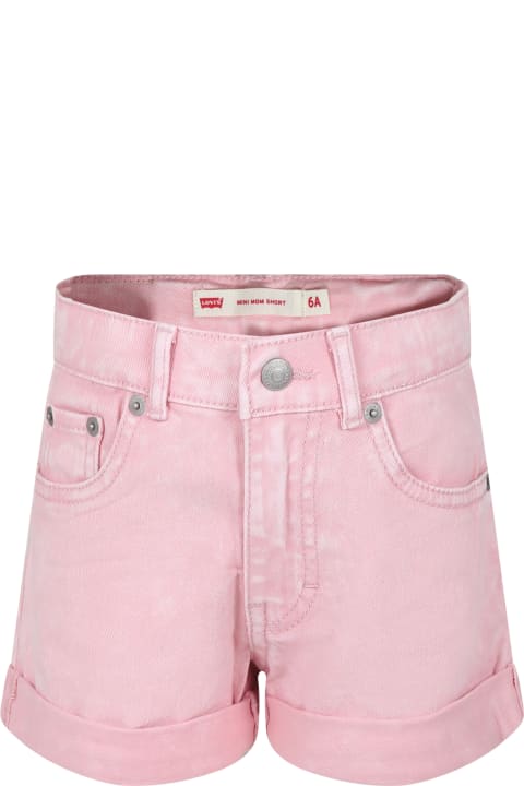 Bottoms for Girls Levi's Pink Shorts For Girl With Logo