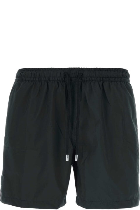Fedeli Swimwear for Men Fedeli Black Polyester Swimming Shorts