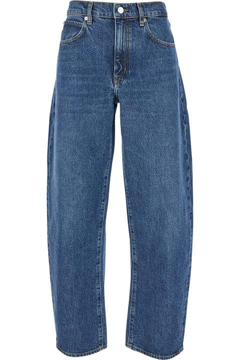 Homeware Frame Blue Jeans With Low Waist And Belt Loops In Denim Woman