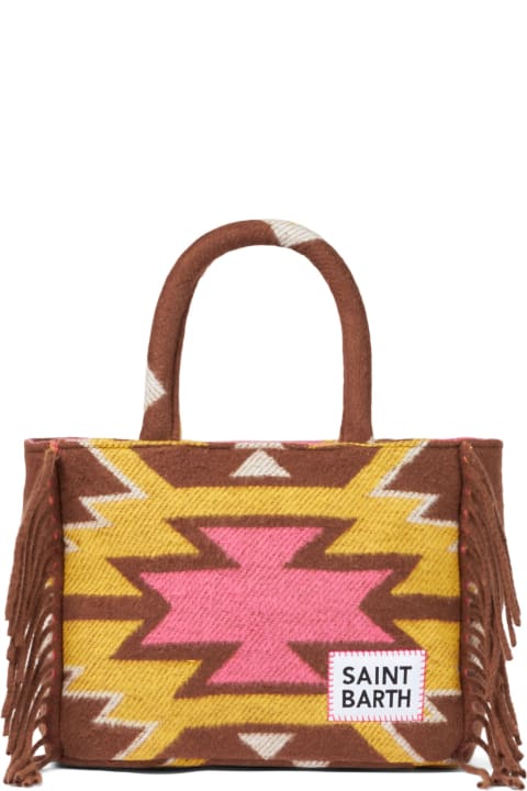 Homeware MC2 Saint Barth Colette Blanket Handbag With Ethnic Print