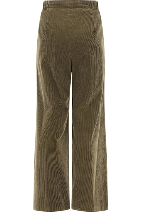 Pants & Shorts for Women Max Mara Lerici Corduroy Drawstring Trousers