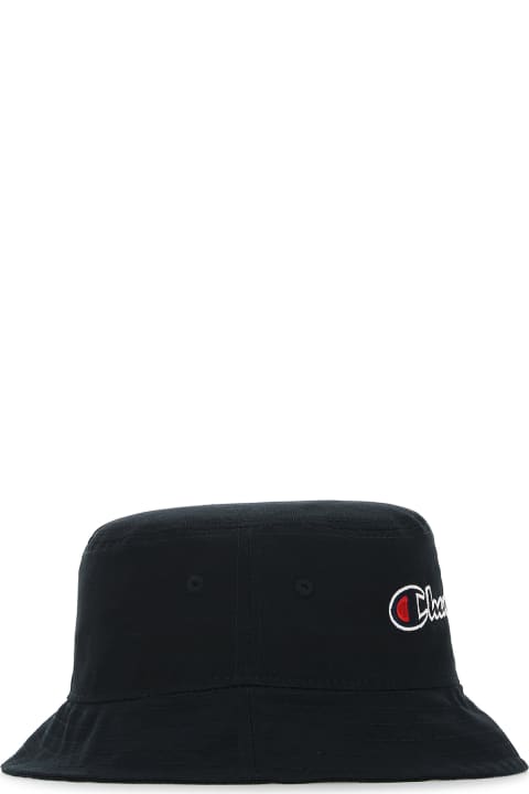 Hats for Women Champion Black Cotton Bucket Hat