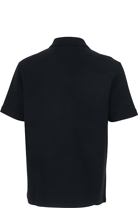 أدوات منزلية Jil Sander Black Polo Shirt With Classic Collar And Front Zip Closure In Cotton Man