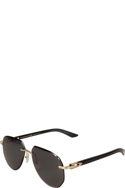 メンズ Cartier Eyewearのアイウェア Cartier Eyewear Aviator Sunglasses Sunglasses
