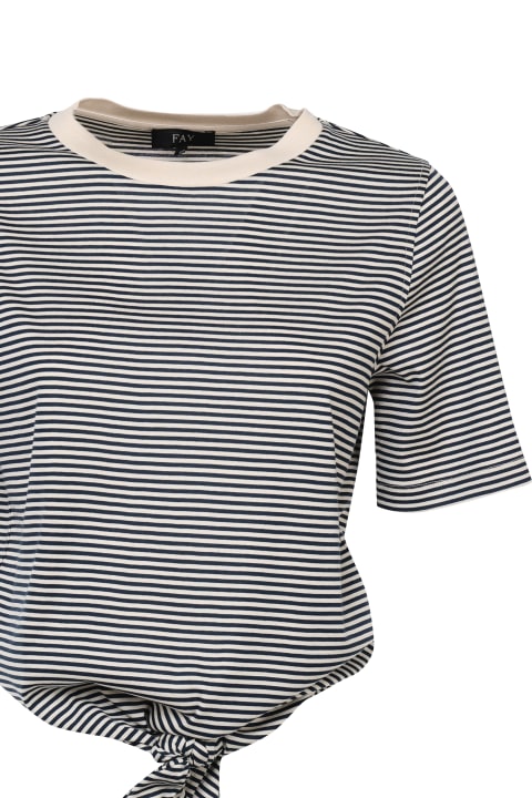 Fay Sweaters for Women Fay Cotton T-shirt With Knot