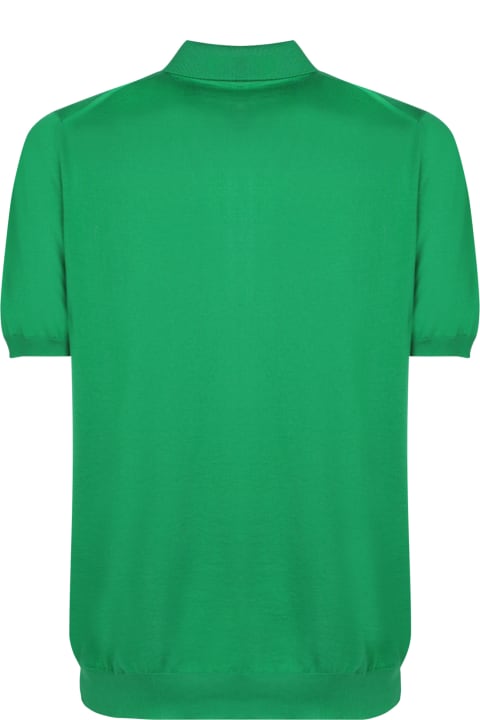 Fashion for Men Kiton Kiton Iconic Green Mid Zip Polo Shirt