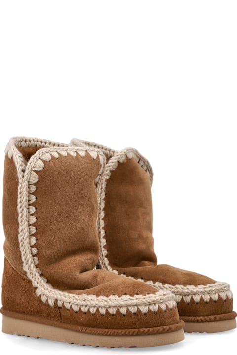Mou Eskimo 24 Sheepskin Boots With Crochet Stitching
