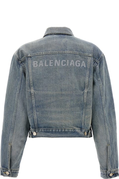 Balenciaga Coats & Jackets for Women Balenciaga Logo Denim Jacket