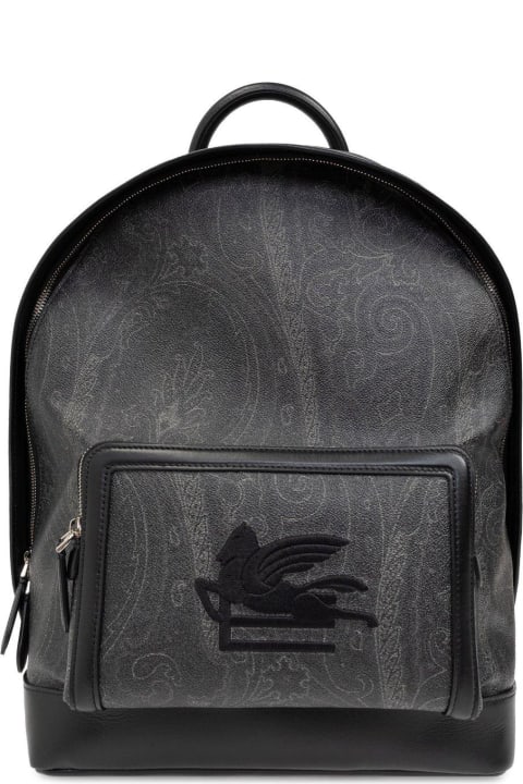 Backpacks for Women Etro Pegaso Motif Paisley Jacquard Backpack