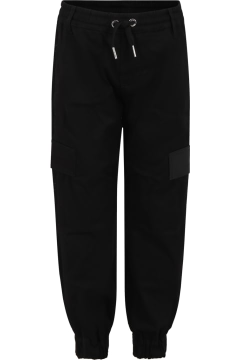 Givenchyのボーイズ Givenchy Black Trousers For Boy With Logo