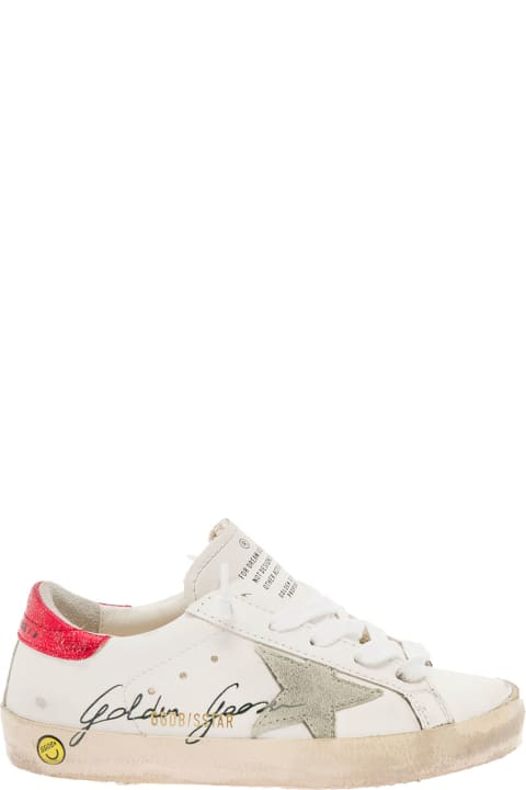 Star Vintage White Leather Sneakers With Logo Signature Golden Goose Kids Boy