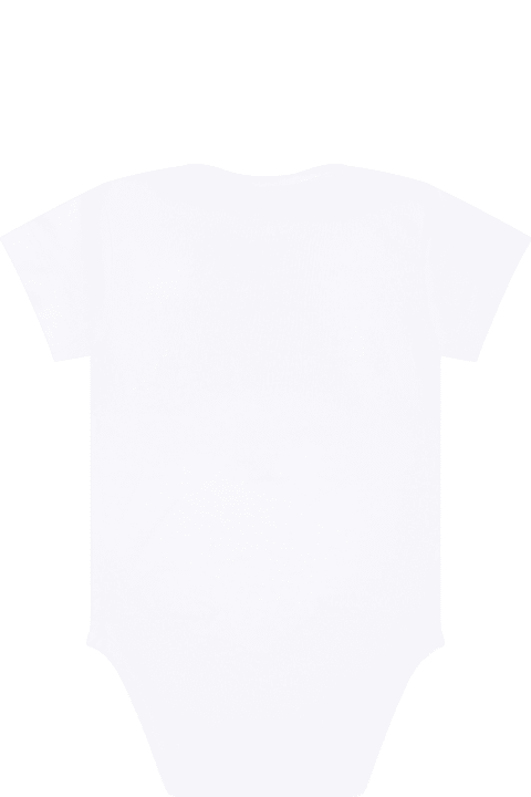 ベビーボーイズ Dsquared2のボディスーツ＆セットアップ Dsquared2 White Bodysuit For Baby Boy With Logo