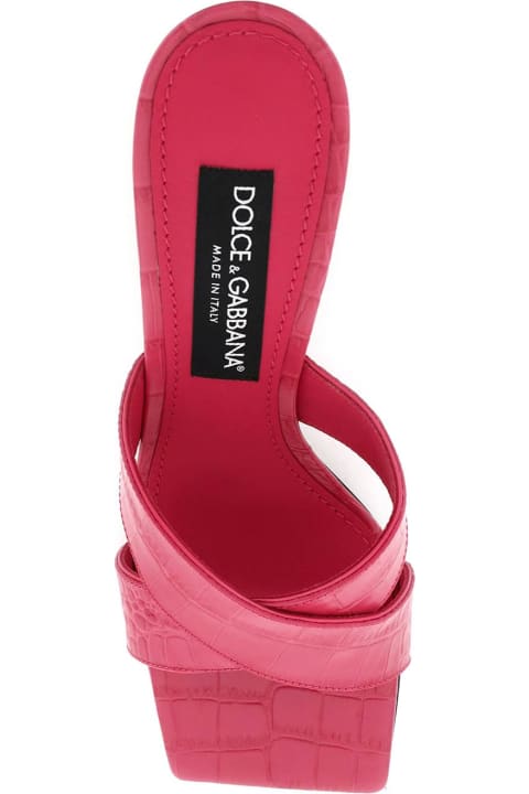 ウィメンズ Dolce & Gabbanaのサンダル Dolce & Gabbana Logo Plaque Embossed Mules