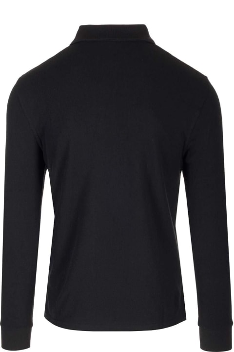 Saint Laurent Clothing for Men Saint Laurent Button Detailed Long-sleeved Polo Shirt