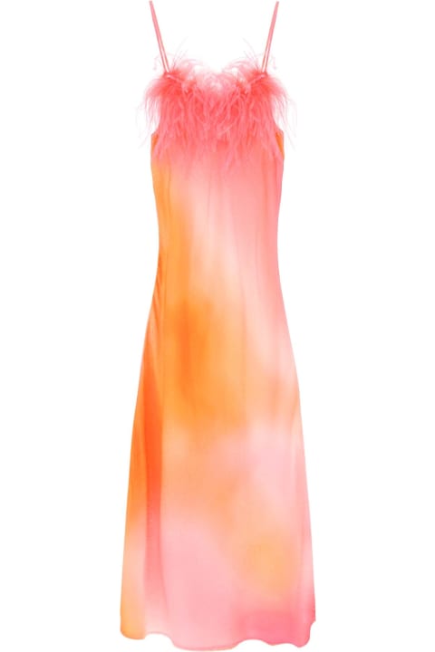 ウィメンズ Art Dealerのランジェリー＆パジャマ Art Dealer 'ella' Maxi Slip Dress In Jacquard Satin With Feathers
