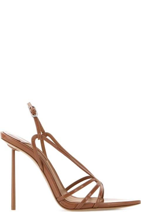 Le Silla Camel Leather Eugenie Sandals