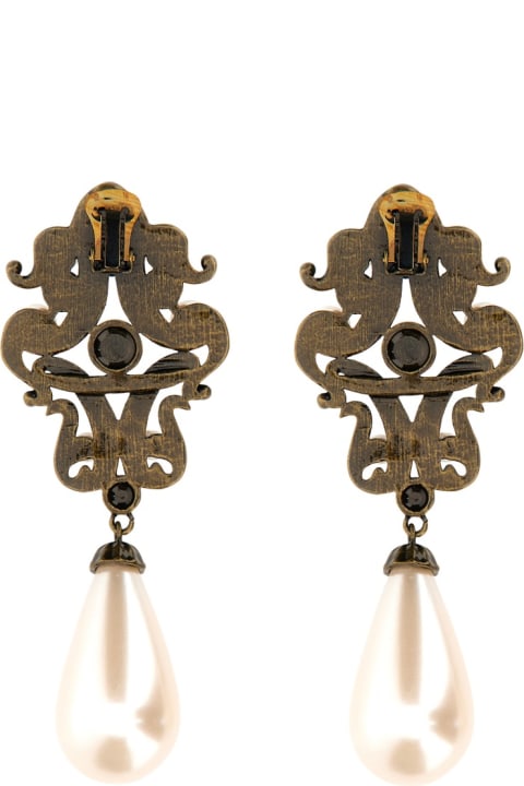 Earrings for Women Moschino Gold Heart Clip Earrings