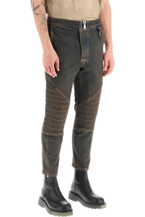 Balmain Clothing for Men Balmain Stretch Jeans With Quilted And Padded Inserts