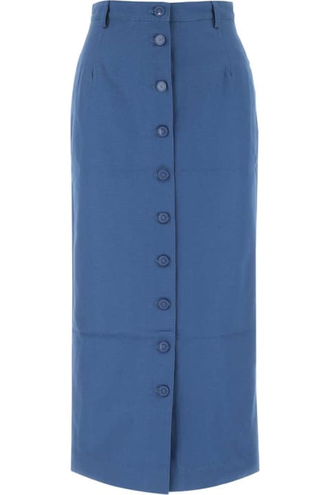 Skirts for Women Raf Simons Blue Cotton Skirt