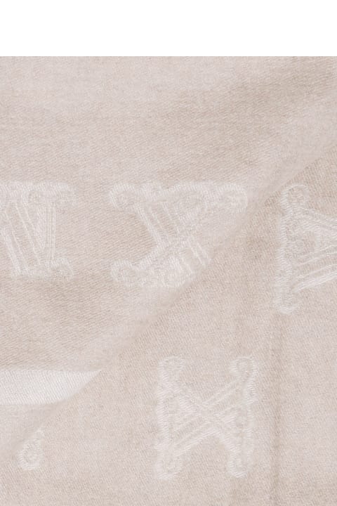 Homeware Max Mara Logo Patch Fringed Edge Scarf
