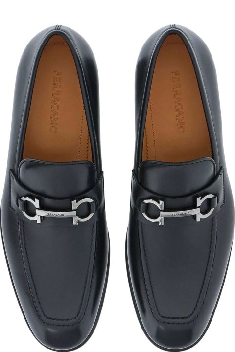 Ferragamo Shoes for Men Ferragamo Black Calfskin Loafer