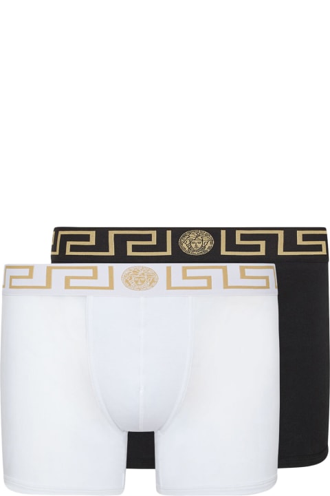 Versace Underwear for Men Versace Pack Of Two Boxer Shorts With Greek Motif