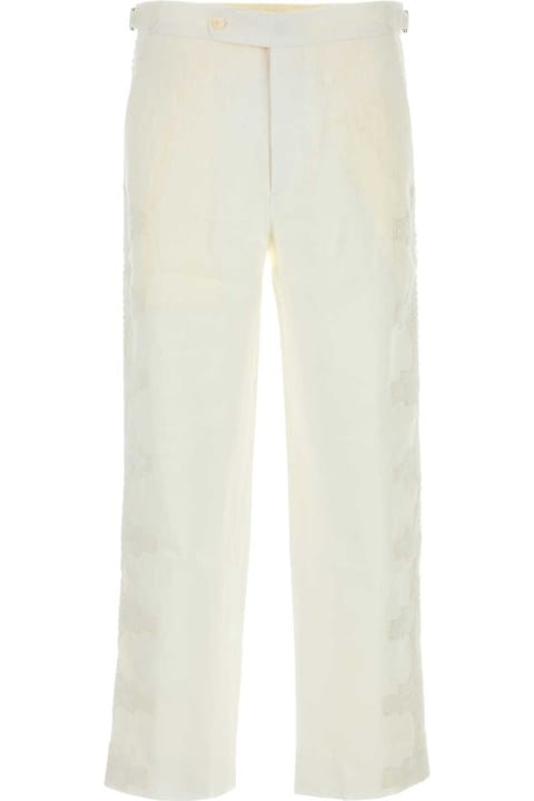 Bode for Kids Bode White Linen Salt Pant