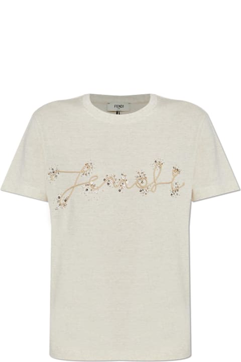 Homeware Fendi Fendi T-shirt With Shimmering Appliqués