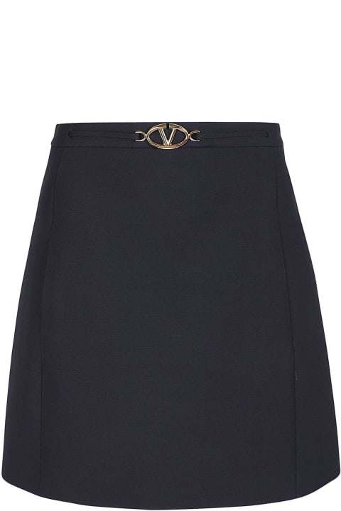 Valentino Women Valentino Logo Plaque High Waist A-line Skirt