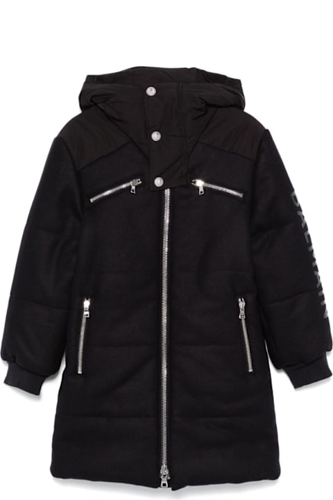 Balmain Coats & Jackets for Girls Balmain Piumino In Lana Con Logo