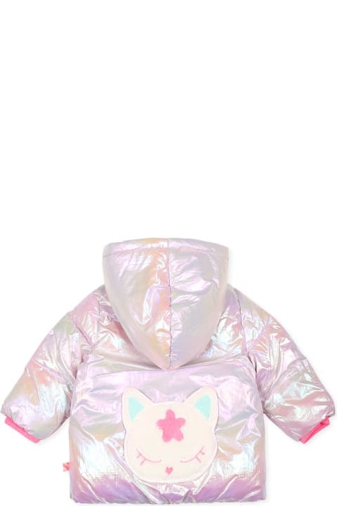 Billieblush Coats & Jackets for Baby Boys Billieblush Pink Down Jacket For Baby Girl With Cat