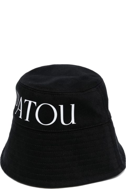 Hats for Women Patou Black Cotton Bucket Hat