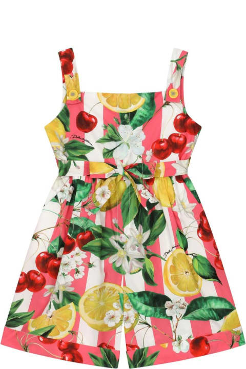 Dresses for Girls Dolce & Gabbana Lemon And Cherry Print Poplin Jumpsuit