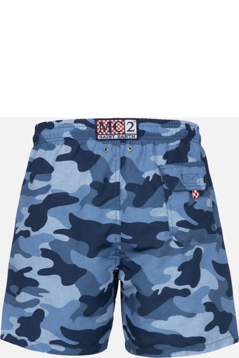 Homeware MC2 Saint Barth Man Mid-length Gustavia Swim-shorts With Camouflage Print