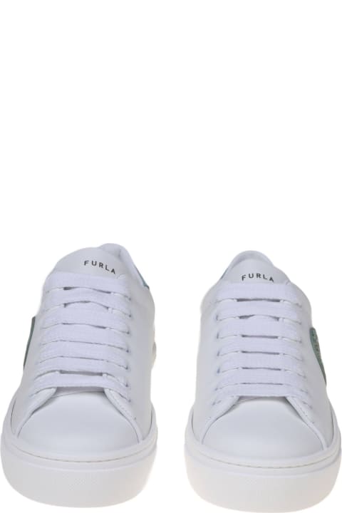 Furla Women Furla Joy Lace Up Sneakers In White Leather