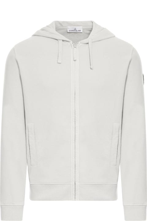 Stone Island Men Stone Island Logo Patch Zip-up Hoodie