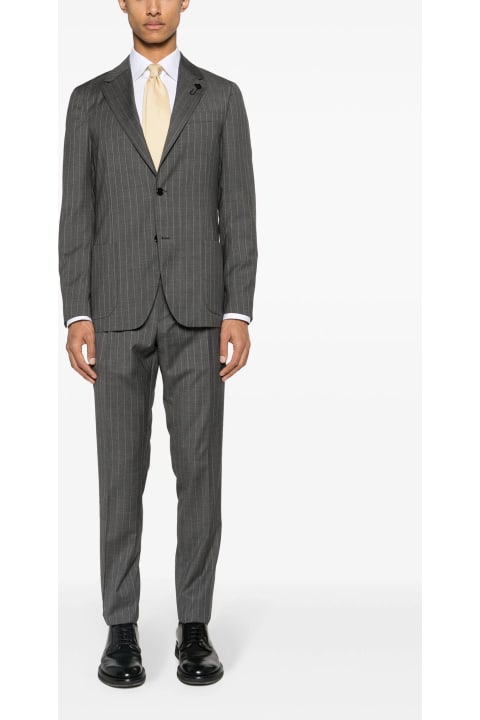 Suits for Men Lardini Pinstriped Single-breasted Wool Suit