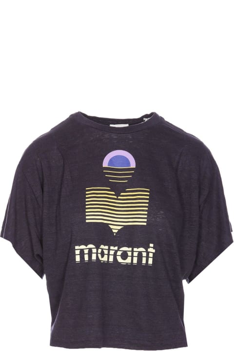 Topwear for Women Marant Étoile Logo Printed Cropped T-shirt