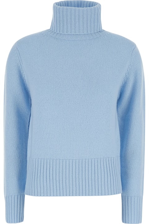 Allude for Men Allude Light Blue High Neck Sweater In Wool And Cashmere Woman