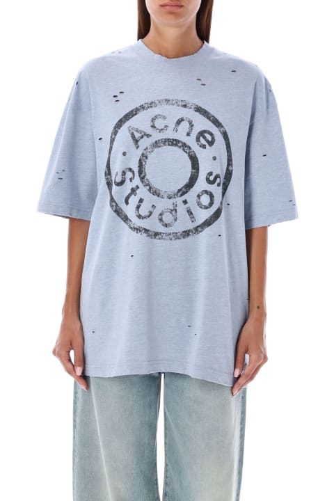 Acne Studios Topwear for Men Acne Studios Light Blue Cotton Blend T-shirt