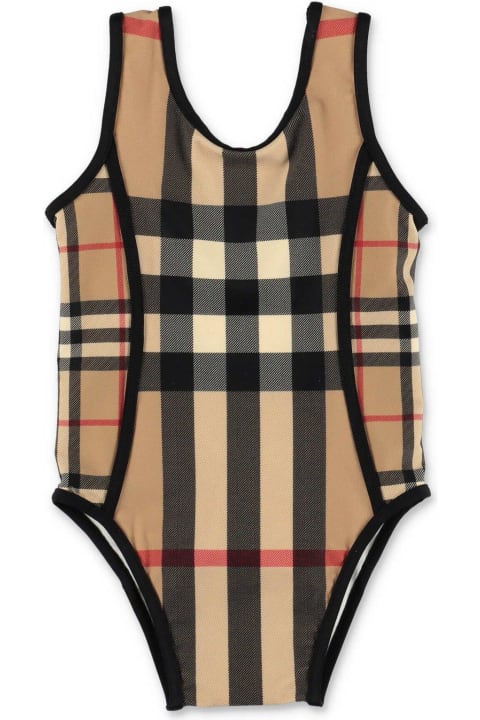 Checked One Piece Swimsuit