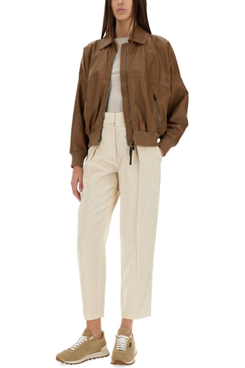 Brunello Cucinelli معاطف وجواكت لـ السيدات Brunello Cucinelli Leather Jacket