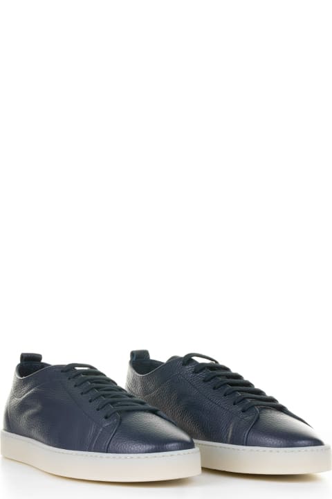 Barrett Shoes for Men Barrett Blue Leather Sneaker