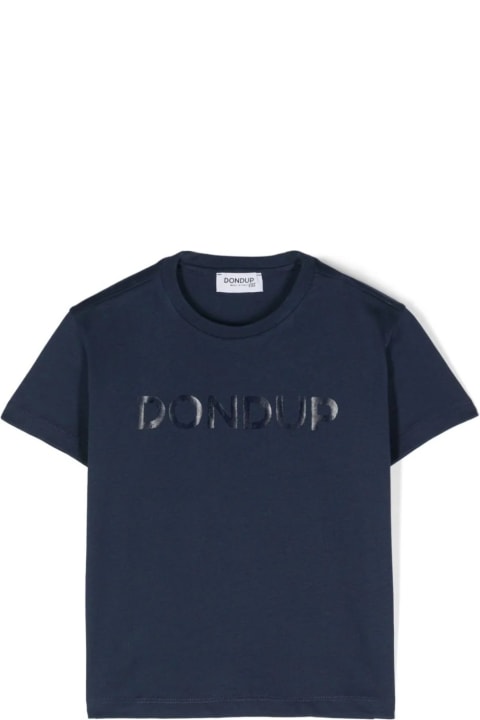 Dondup T-Shirts & Polo Shirts for Boys Dondup Navy Blue T-shirt With Tonal Logo