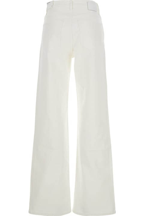 Homeware AG Jeans White Jeans With Belt Loops And Logo Patch On The Rear In Denim Woman
