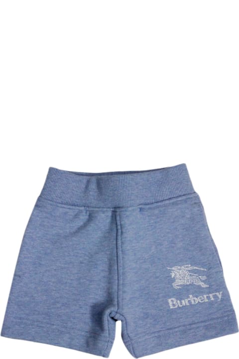 Burberry Bottoms for Baby Boys Burberry Cotton Fleece Bermuda Shorts With Elasticated Waist And Welt Pockets With Logo On The Front