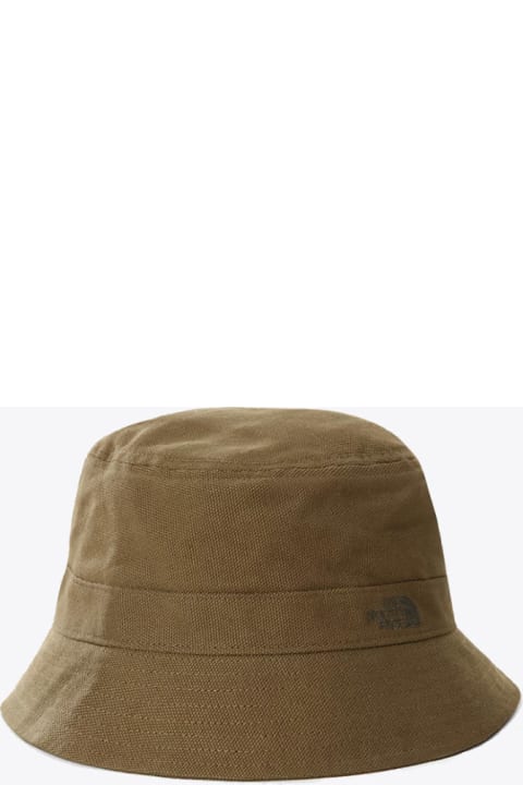 Mountain Bucket Hat Olive green canvas bucket hat - Mountain bucket hat